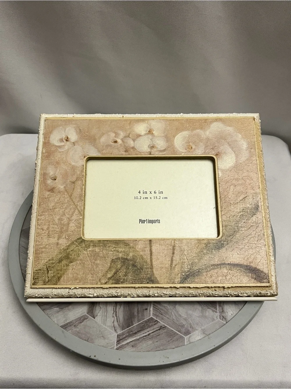 Pier 1 Imports Floral Orchid 4x6 Picture Frame Shabby Chic Cottagecore